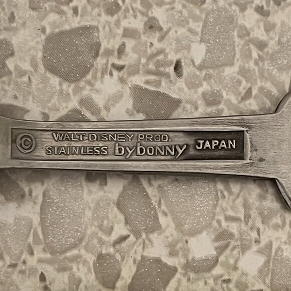 Walt Disney Mickey Mouse & Donald Duck Childrens Fork and Spoon Japan Light Wear - Picture 5 of 5